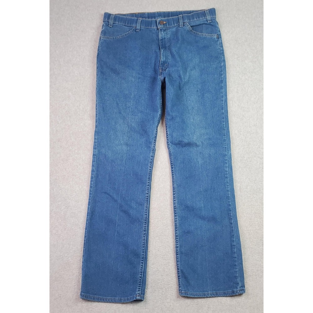 Vintage Levis Action Jeans Tag Sz 38x32 Fits 35X32 Blue Denim Straight Leg 90s